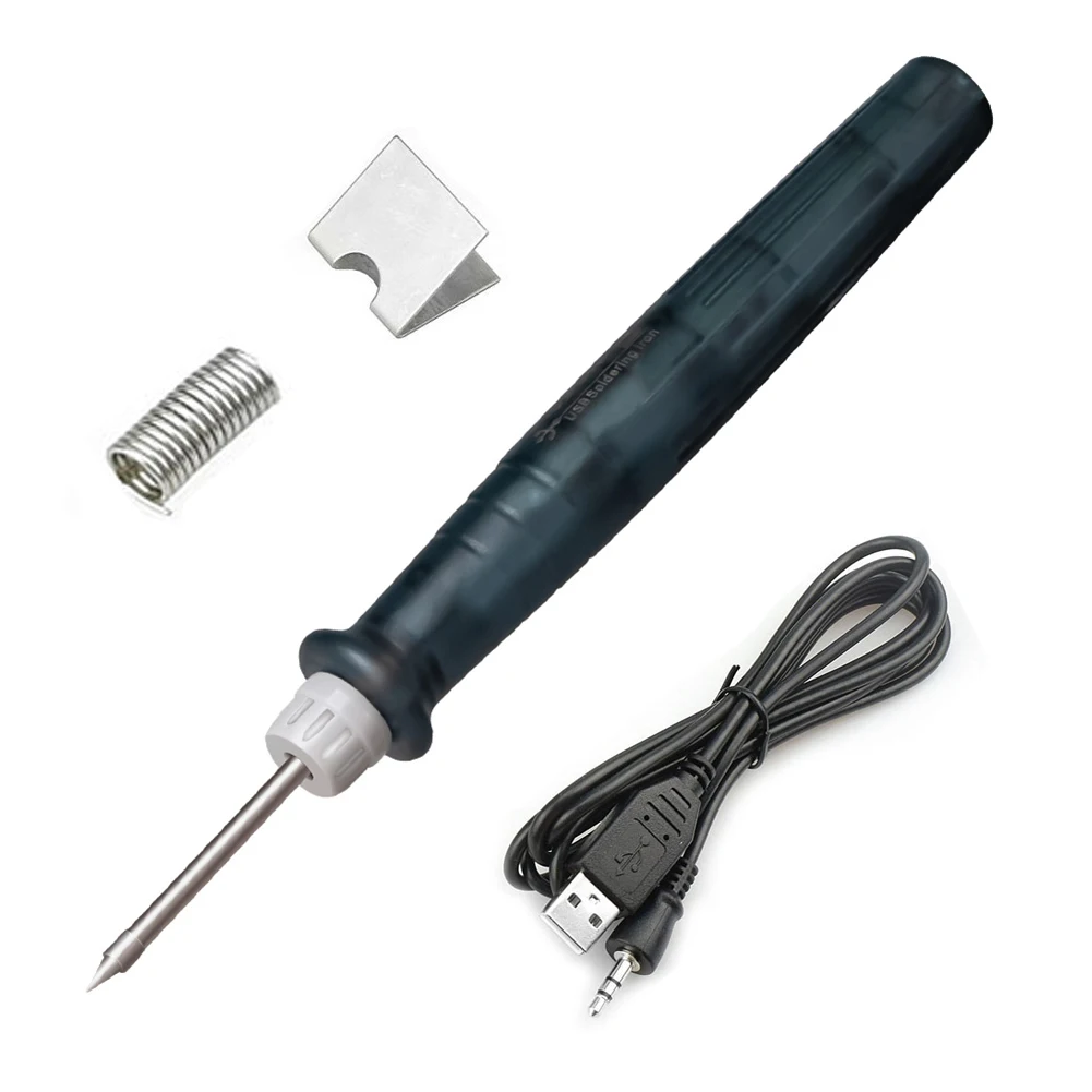 5 в 8 Вт с питанием от USB Электрический паяльник ручка ручная сварка пистолет быстрый нагрев набор инструментов уличные сварочные инструменты - Цвет: Серый