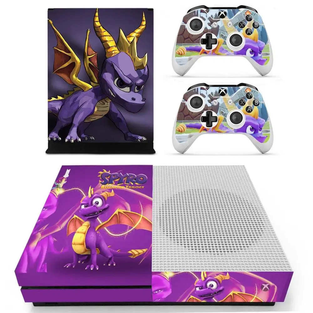 

Spyro the Dragon Stickers For Xbox One S Vinyl Skin Decals Sticker Pegatina For Xbox one Slim Console and Two Controller Skins