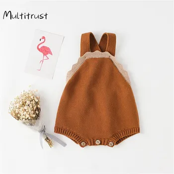 

New Baby Knitted Rompers Sleeveless Jumpsuit Newborn Boys Girls Romper One-piece Outfits Clothes Winter Playsuit Thick Warm0-18M