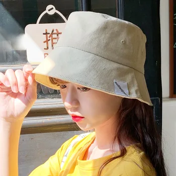 

summer Bucket Hat Women Fashion Cotton Beach Sun Hat uv-protection Bob chapeau Femme Solid color Panama Hat Fisherman Hat