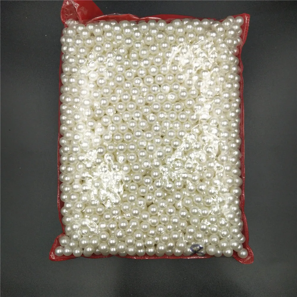 2-22mm No Hole Ivory Round Acrylic ABS Imitation Pearl Bead Charm Loose Beads for Jewelry Making Craft Necklace Earring Headwear