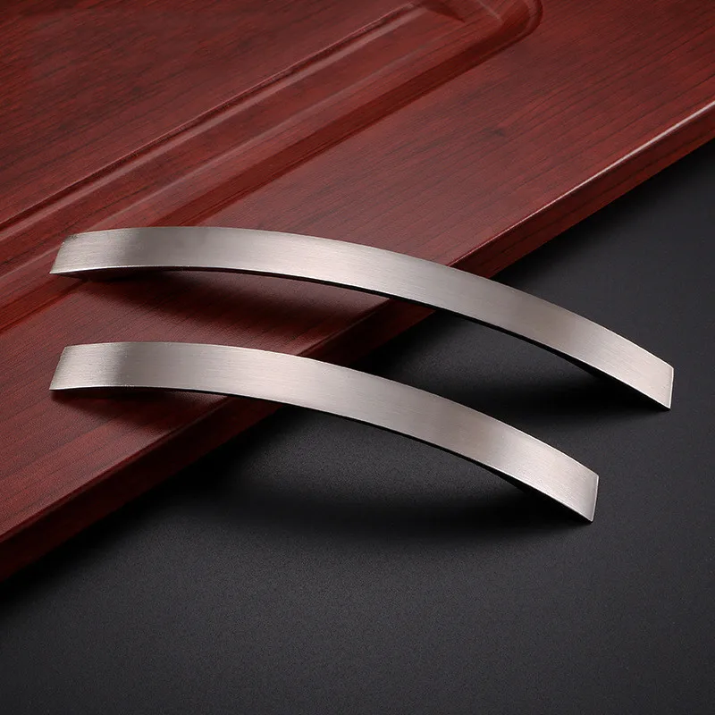 Furniture Handles Kitchen Door Handles Aluminum Alloy Furniture Handle Brushed Silver Kitchen Door Handles Cabinet Handles Drawer Knobs Wardrobe Drawer Pulls