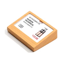 Новое поступление акриловые скошенный 99x55 мм деревянный держатель ценника ко всему цифровых электронных продуктов как цена билеты дисплей