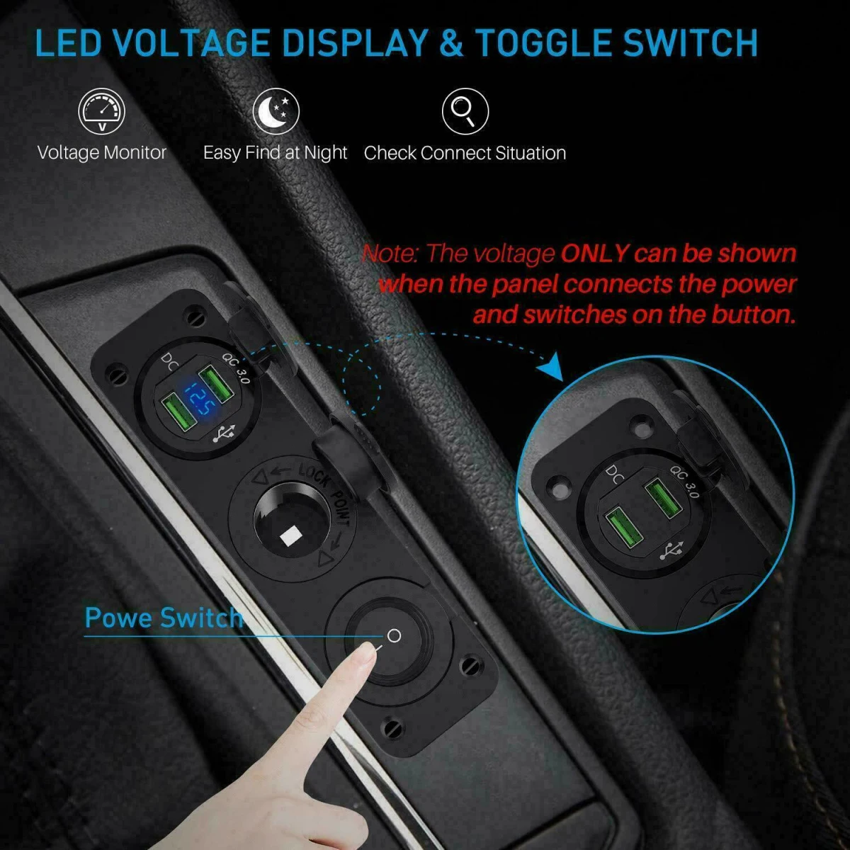 Розетка для автомобильного прикуривателя переключатель зарядное устройство адаптер питания розетка аксессуары DC12V-24V двойной USB зарядное устройство вольтметр