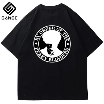 

Tommy Shelby Design O-Neck Men's Short-Sleeve Tee Shirts Pure Cotton Vintage T Shirts Print Streetwear Peaky Blinders T-Shirts