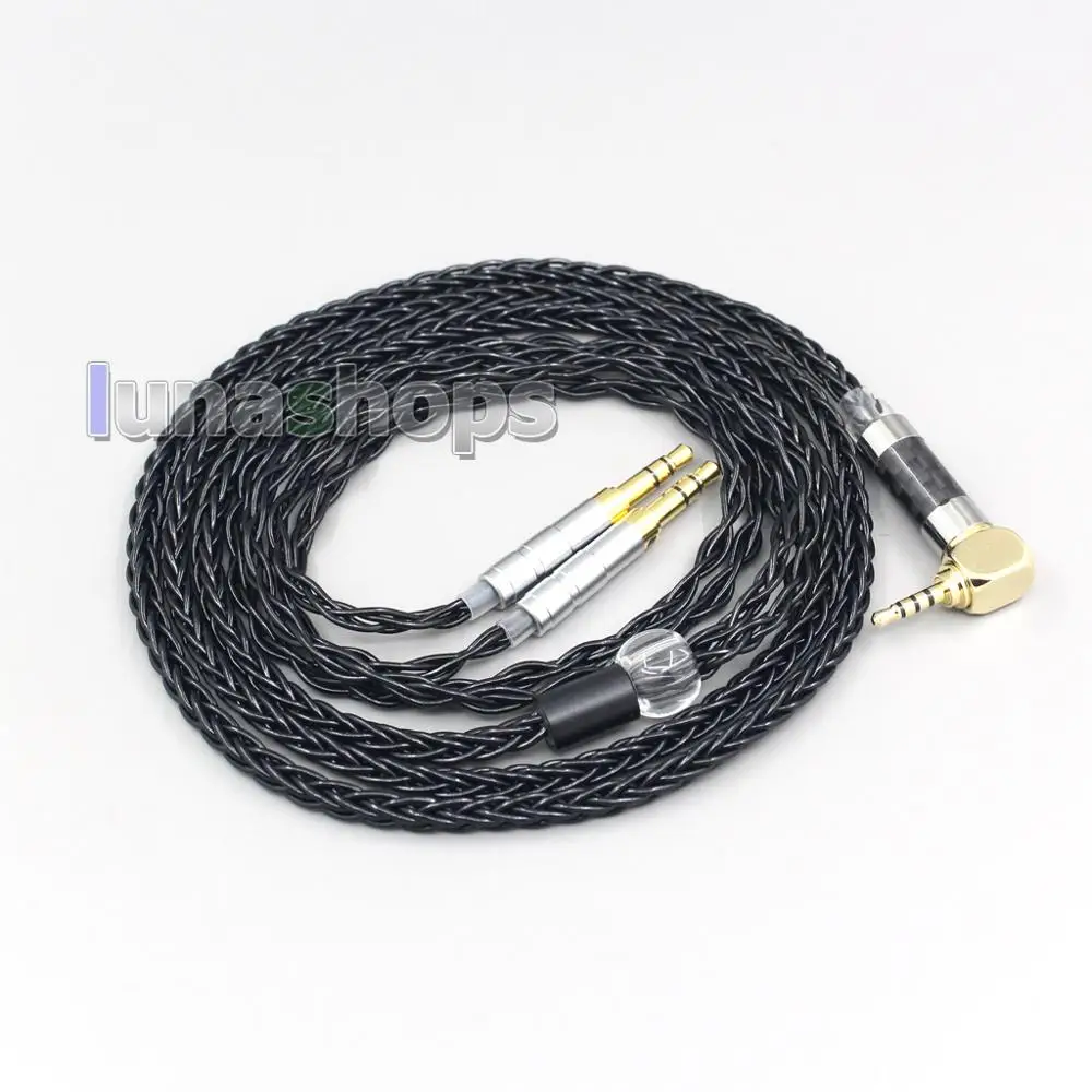 LN006991 Black Silver Plated 8 Core Headphone Earphone Cable For Beyerdynamic T1 T5P II AMIRON HOME 3 5mm Pin