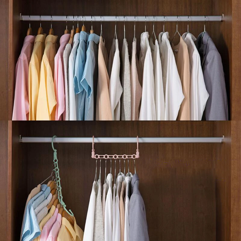 5-hole Space Saving Clothes Hanger Magic Hanger Space Saving Hanger Wonder Closet Organizer Multi-port Hook Storage Rack