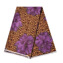 Фиолетовый цвет африканская печатная настоящая восковая ткань для женского платья дизайн Анкара голландская настоящая восковая ткань 246