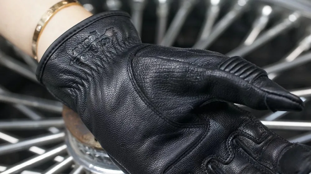 UBGLYBROS UBG53 distressed leather glove touchscreen blk 3