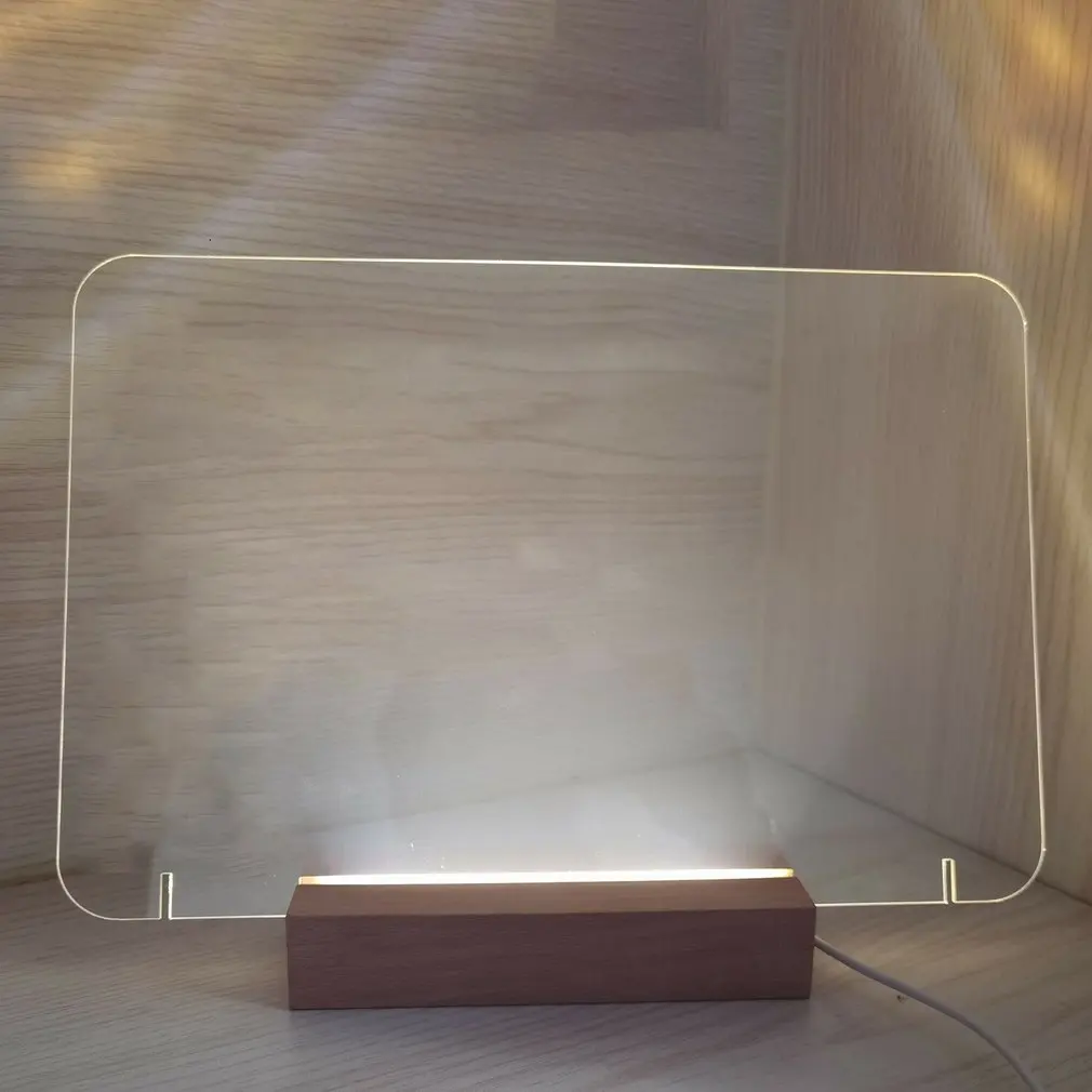 Wooden Led Lamp Base Beech Strip USB Cable Switch Night Light 3D Led Night Lamp Base Long Acrylic DIY Wooden 150mm