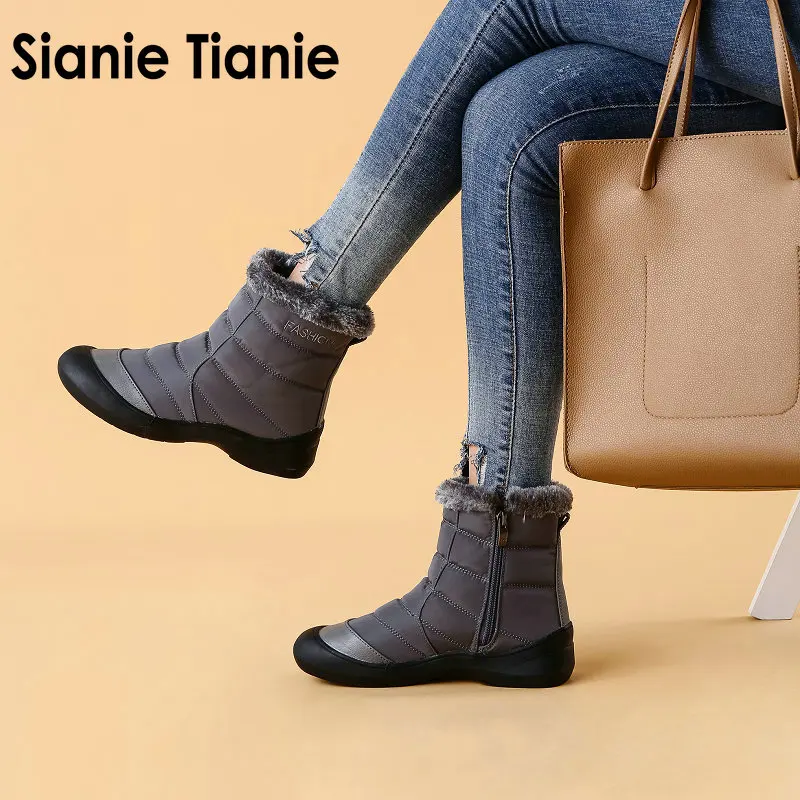 Sianie Tianie/Новинка 2019 года женские водонепроницаемые ботинки на плоской подошве
