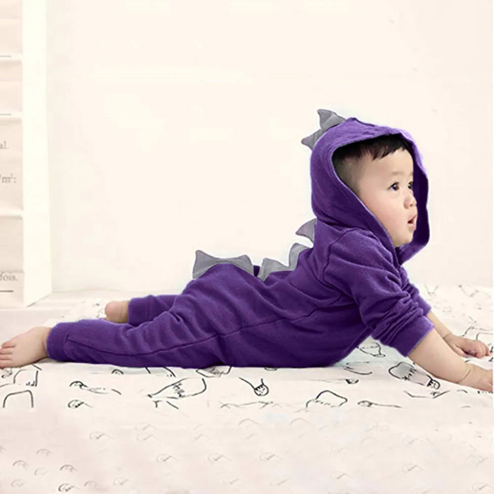 newborn costume baby romper Infant Toddler Baby Girls Boys Dinosaur Hoodie Romper Zip Clothes Jumpsuit