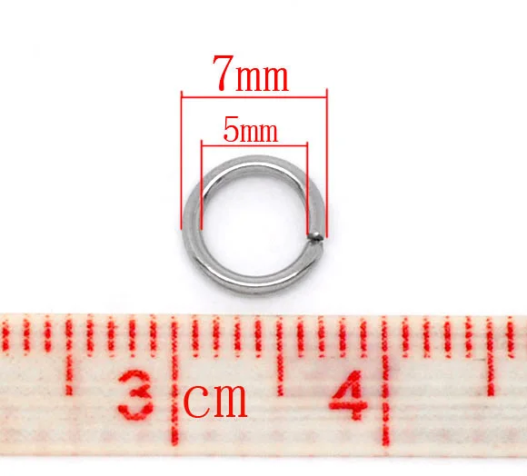 FUNIQUE припаянные закрытые прыгающие кольца фурнитура для ювелирных изделий DIY посеребренные Сплит Rirngs для изготовления разъема диаметром 4 мм. 500 шт - Цвет: 7x1mm 500pcs