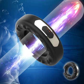 Silicone Cock Ring Sex Toys for Men Vibrating Penis Ring USB Rechargeable Delay Ejaculation Penis Erection Ring Penis Vibrator 2