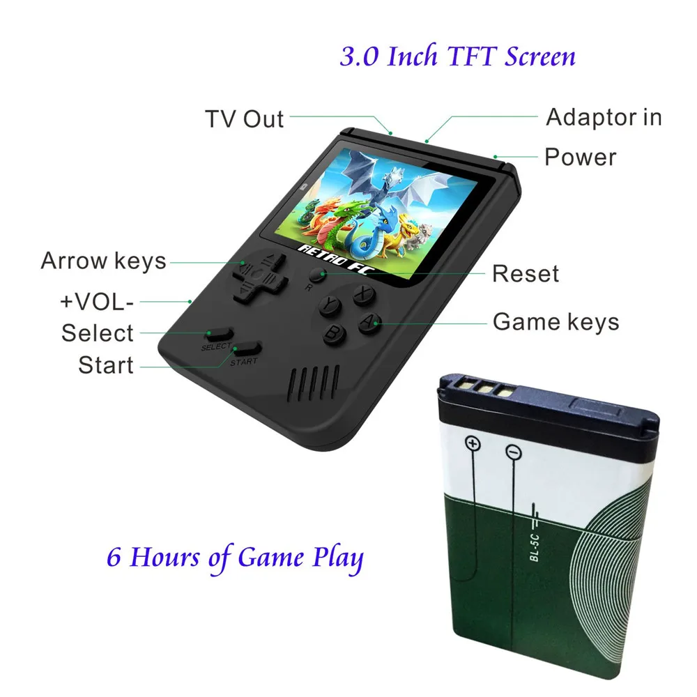 GameBoy MINI Portable Retro Handheld 8 Bit 168 Games 400 Game Boy Children Nostalgic Players Video Console for Child Nostalgic