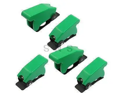 

Baomain 5pcs of Aircraft Style Green Toggle Switch Safety Flip Guard 12mm/0.47