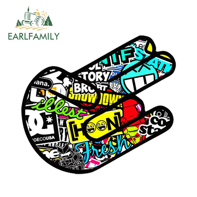 Earlfamily 13Cm X 9Cm Car Styling Car Sticker Waterproof Aufkleber Bomb Shocker Hand Stickerbomb Auto Moto Tuning Decal