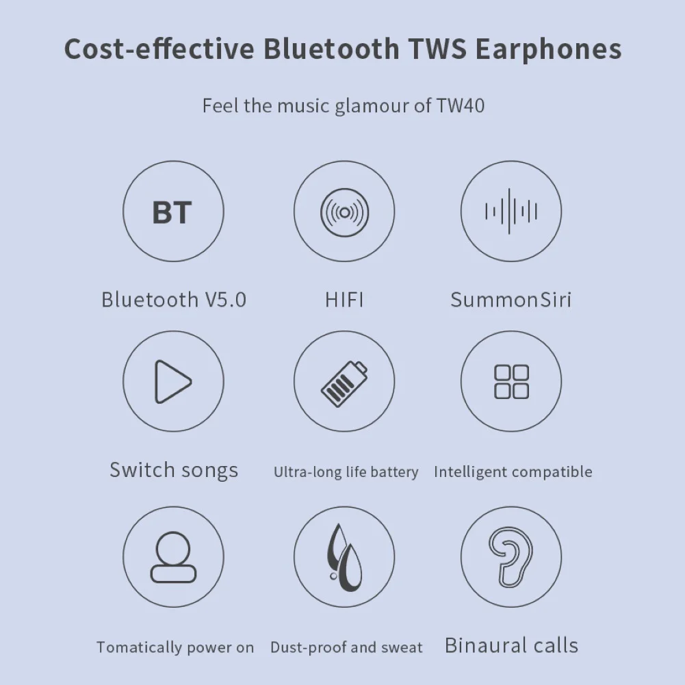 Беспроводные TWS Bluetooth V5.0 водонепроницаемые спортивные наушники для бега наушники стерео музыкальный наушник с зарядным устройством