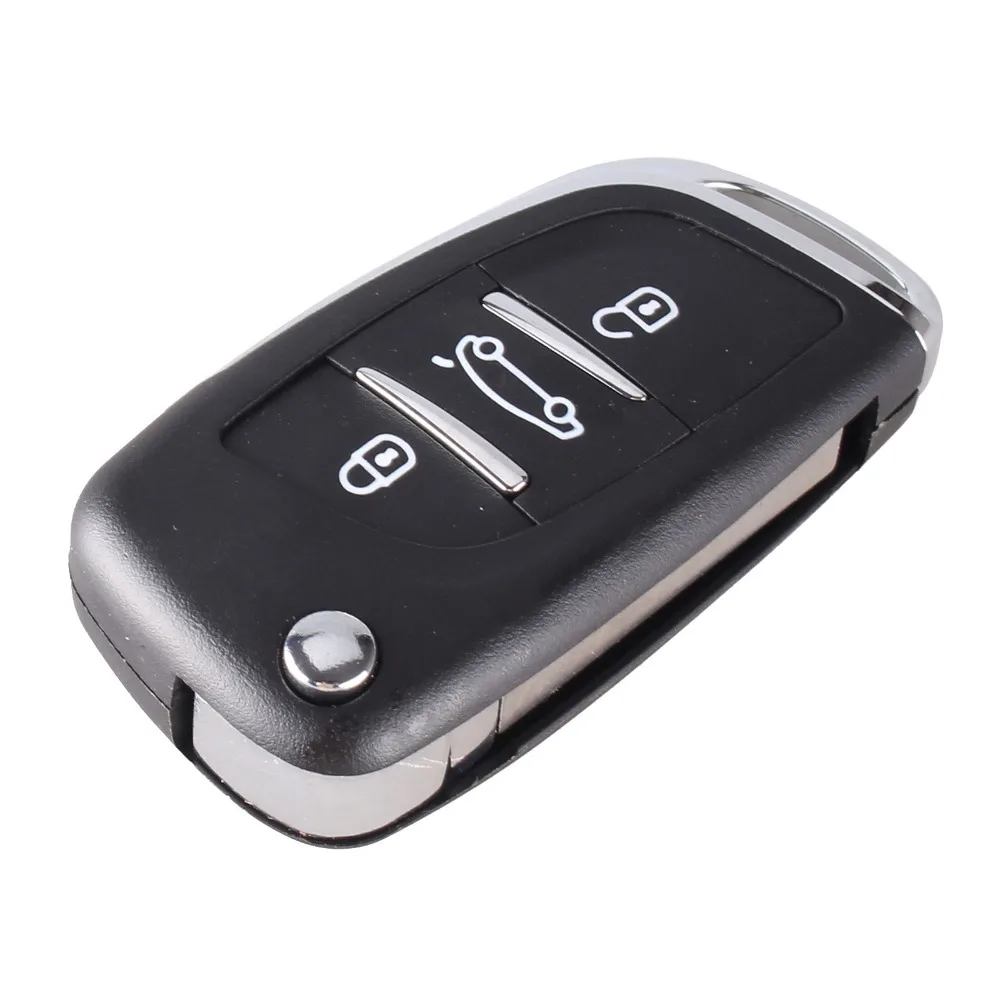 KEYYOU 3 кнопки модифицированный Флип складной автомобильный Корпус ключа для Peugeot 406 407 408 308 307 207 пульт дистанционного Fob чехол HCA/HU83 Blade