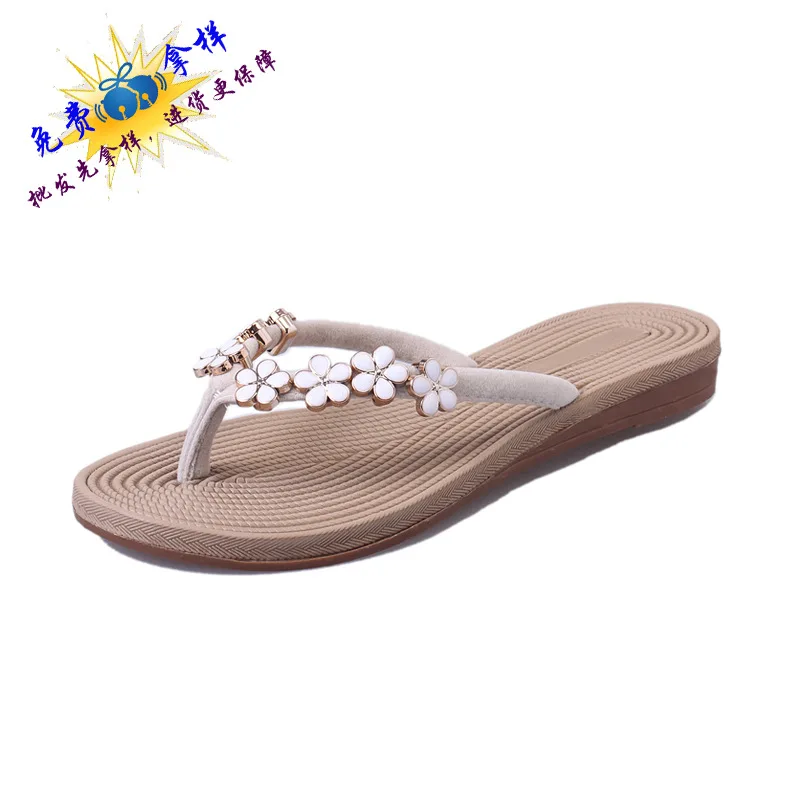 

2019 Summer New Style Ladies' Flip Flops Sandals Anti-slip Bohemian Style Beautiful Hipster Flower T018