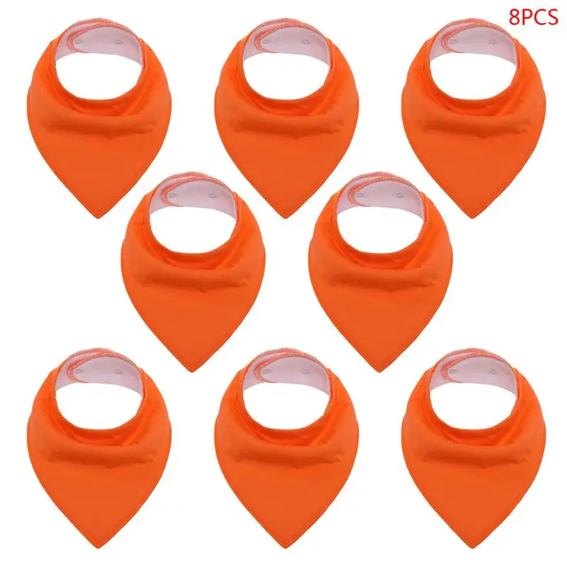 13 8 Pcs/set Baby Bibs Newborn Cotton Pure Color Saliva Towel Triangle Infants Teething Breastfeeding Towels - Цвет: 13