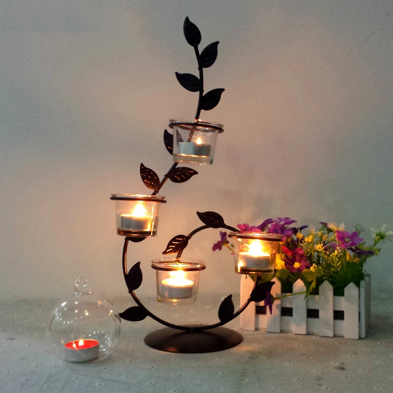С украшением в виде кристаллов Tealight подсвечники подсвечник Nordic украшения дома подсвечник Фонари Стекло LLC148