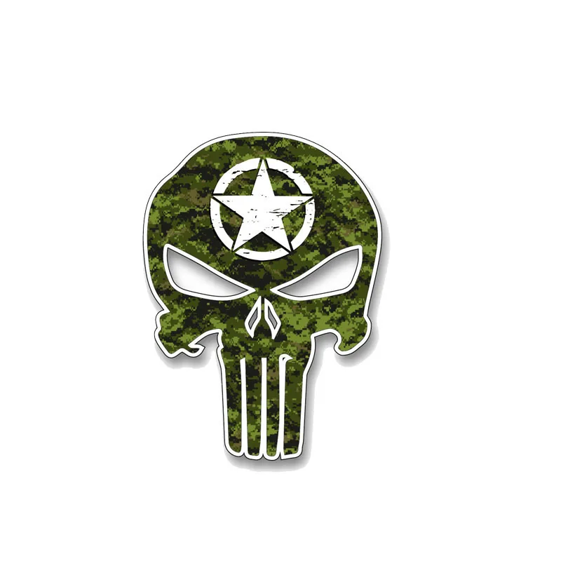 

New Waterproof Army Skull Star High-quality Color Car-Sticker and Decals for Car Bumper Cover scratches Interior KK16*8cm