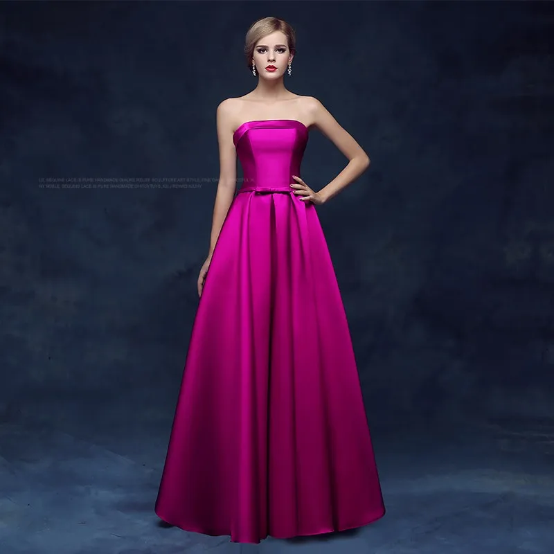 Erosebridal атласное вечернее платье без бретелек для женщин, простой дизайн, длинное вечернее кружевное платье, длинное/Середина/короткое