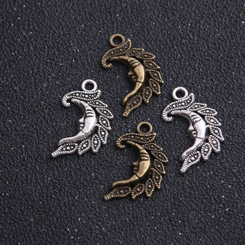 

14Pcs 15*25mm Antique Moon Charm DIY Making Fit Bracelets Necklace DIY Metal Jewelry Making