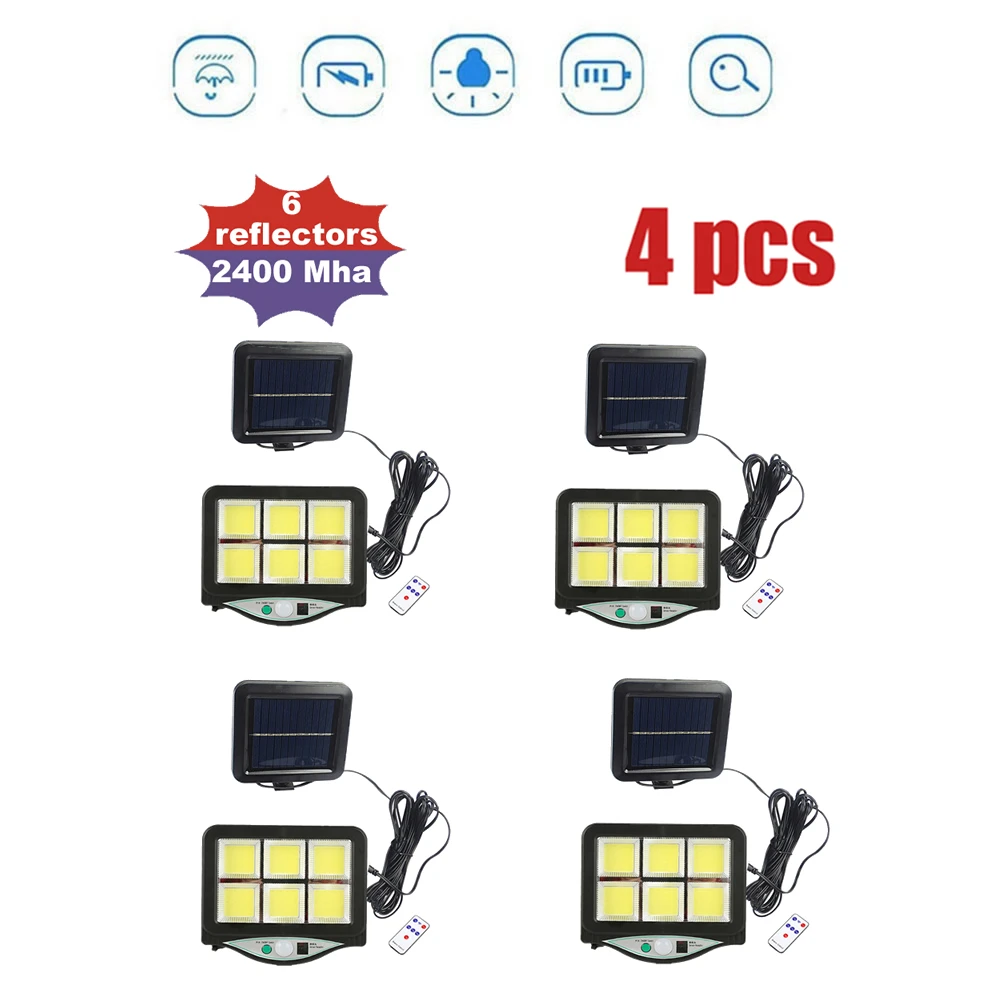 

Solar LED Street Light For Home Garden Fence PIR Motion Sensor Detection Wall Lamps leds Solar Light Waterproof remote 3 modes s