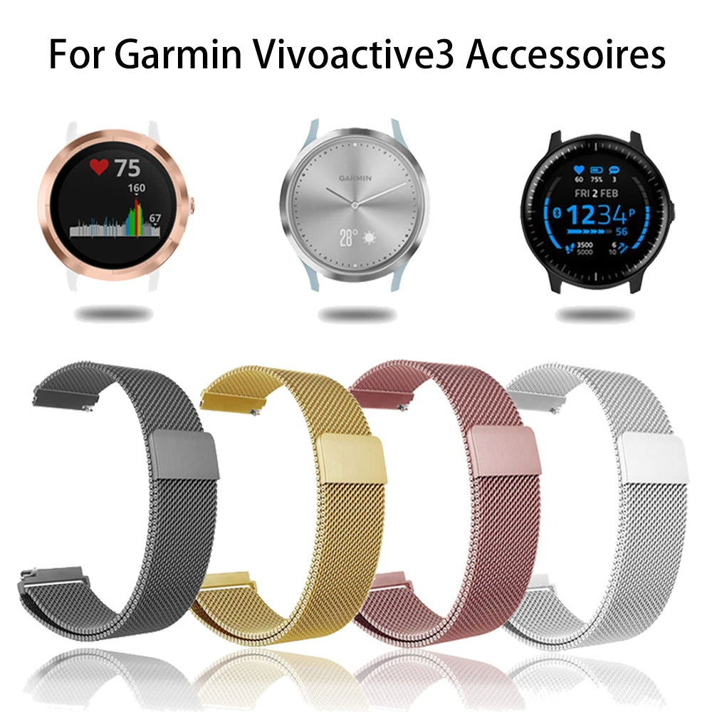 Для Garmin Vivoactive3 металлический ремешок для часов Ремешок для Garmin Vivoactive3 аксессуары/Vivomove HR/Forerunner 645 умный браслет на запястье