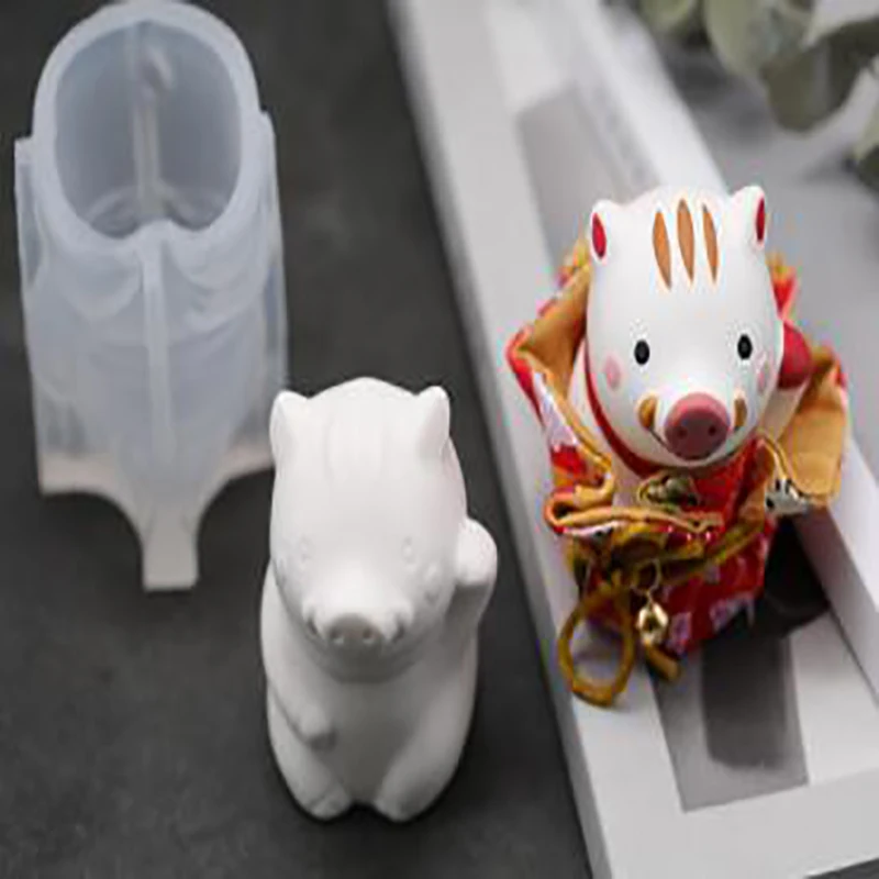 3D Пышное сердце силиконовая форма для ручной работы геометрический медведь полимерные инструменты DIY медведь каваи эпоксидная смола кошка ювелирные изделия Кролик свинка Ремесло