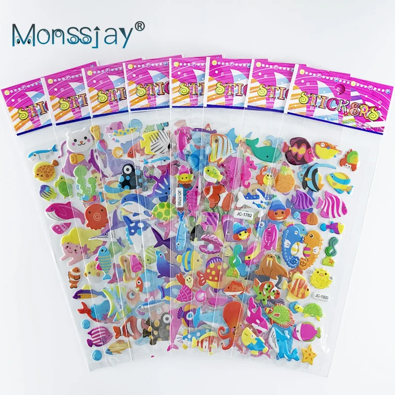 8 Sheets/Pack Marine Life Sticker Cute Cartoon Sea Fish 3D Puffy Foam Stickers for Kids DIY Toy Scrapbook Laptop Decora cloud wrist rest for mouse memory foam lining ergonomic wrist pain relief mouse pad wrist anti skid for office computer laptop