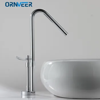 

Chrome Designer Faucet V type Bathroom Faucet Mixer Waterfall Basin Cold Hot Water Tap