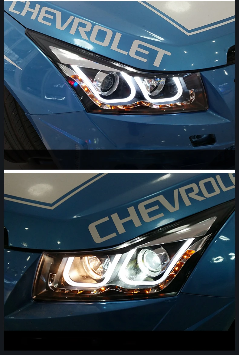Автомобильный Стайлинг для Cruze 2009 2010 2011- фары douleu Angel Eye светодиодный DRL Объектив двойной луч H7 HID Xenon автомобильные аксессуары