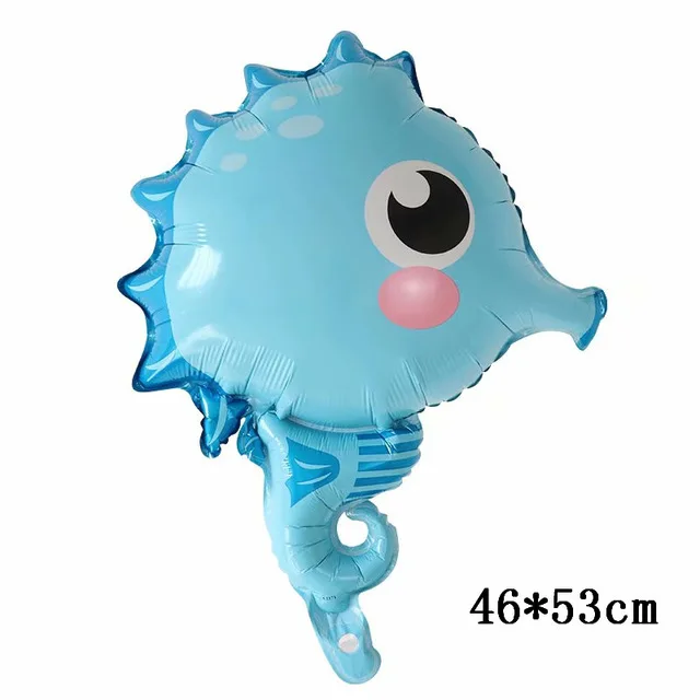blue 50 шт воздушные шары из морской фольги для вечеринки на день рождения Акула Осьминог Клоун рыба Краб воздушный шар морская Морская звезда животные тематическая вечеринка День Рождения декорации - Цвет: blue