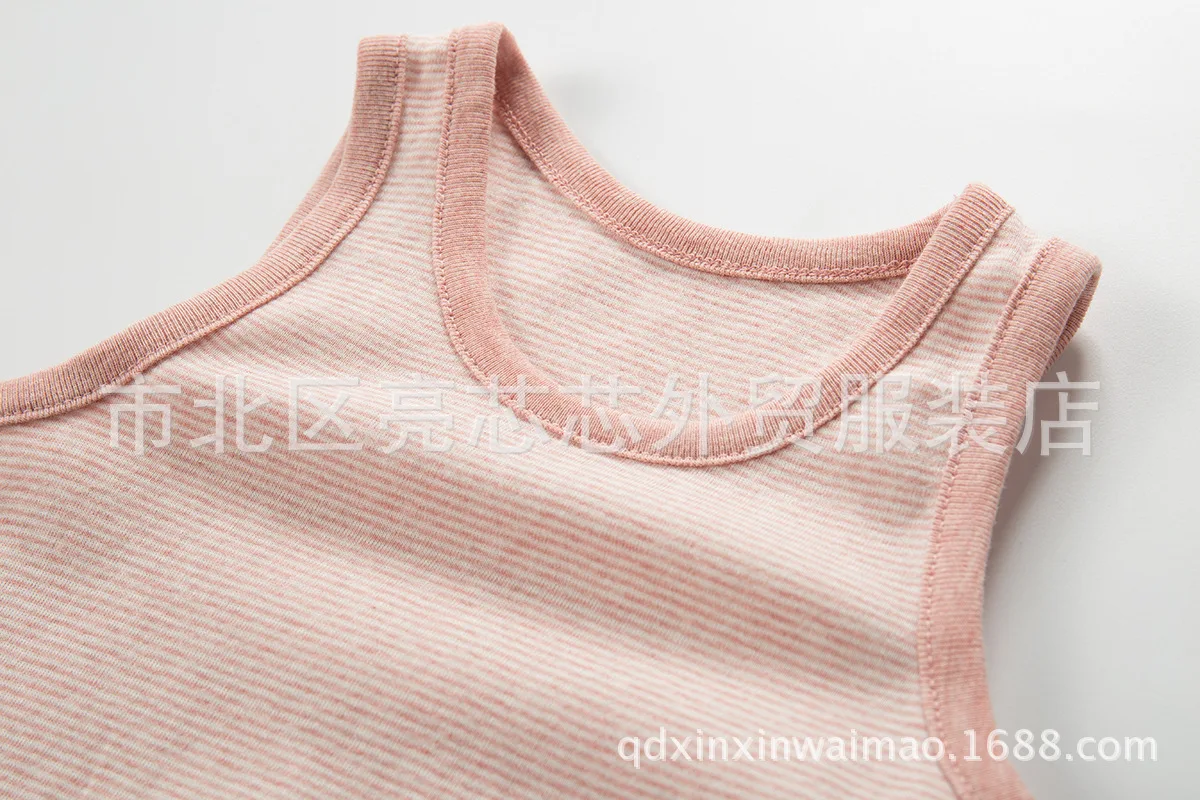 19 Year song you Nishimatsu House New Products Elasticity Four Seasons Children GIRL'S Knitted Cotton Thin Thread-Vest Base Shir