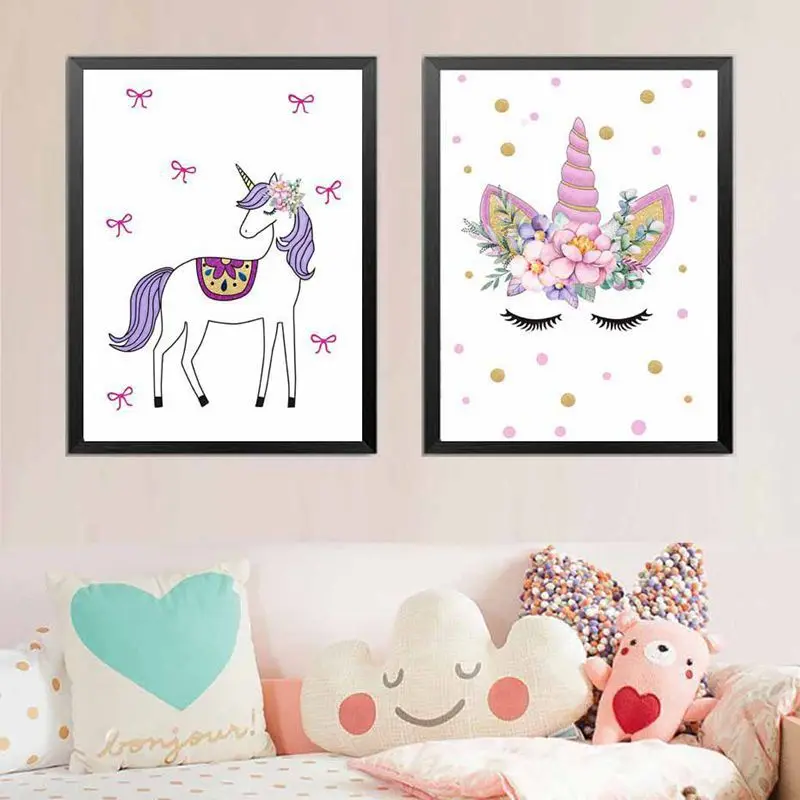 Мультяшный Радужный Единорог Алмазная вышивка полная квадратная дрель 5D DIY