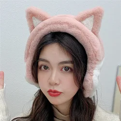Cute Cat Paw Design Women's Fuzzy Earmuffs Lolita Winter Warmth Instyle Earmuffs Kawaii Cat Ears Big Thick Outdoor Earmuffs