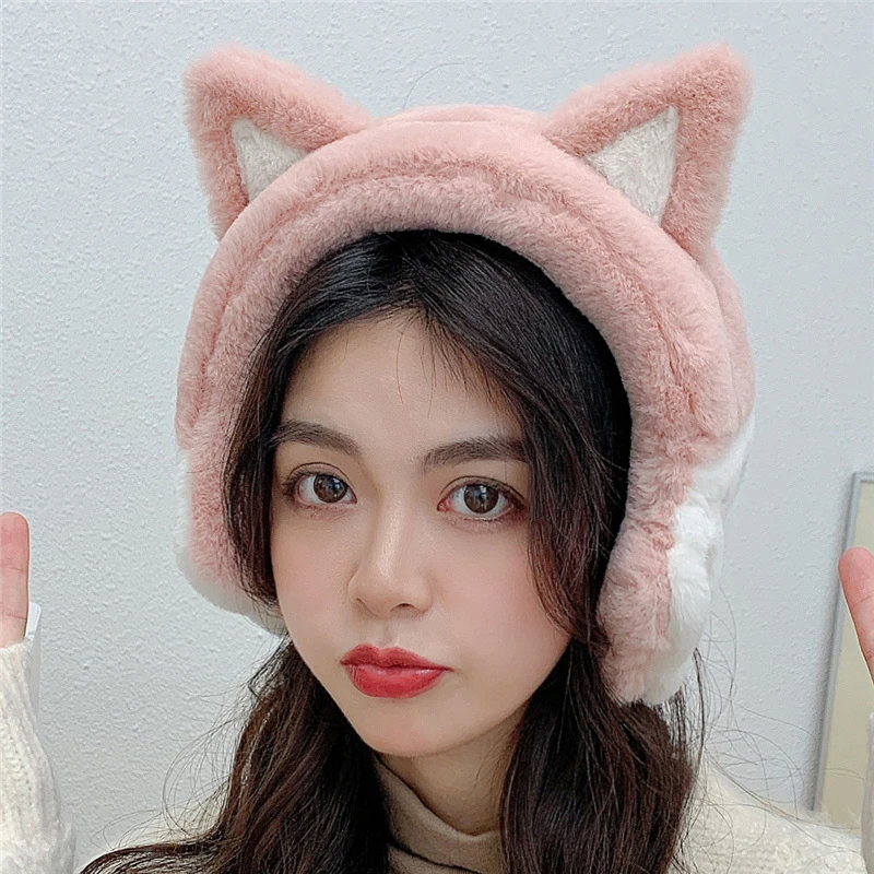 Orejeras peludas con diseño de Pata de Gato para mujer, orejeras de Lolita cálidas para orejeras de estilo Kawaii, orejeras grandes y gruesas para exteriores|Orejeras para mujer| - AliExpress