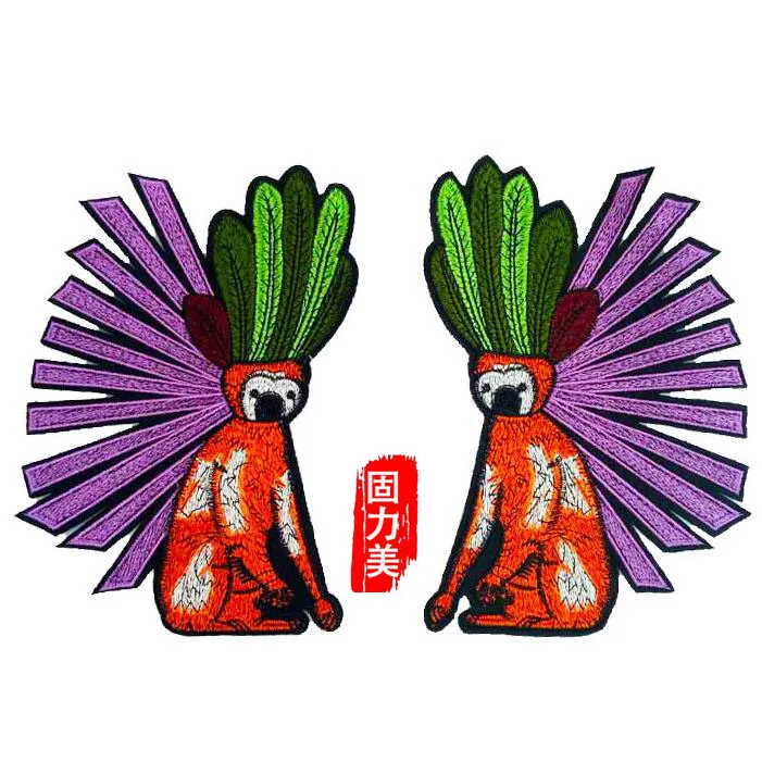 1 пара изящных фиолетовых зеленых индийских вышивок обезьяны нашивка | Дом и сад