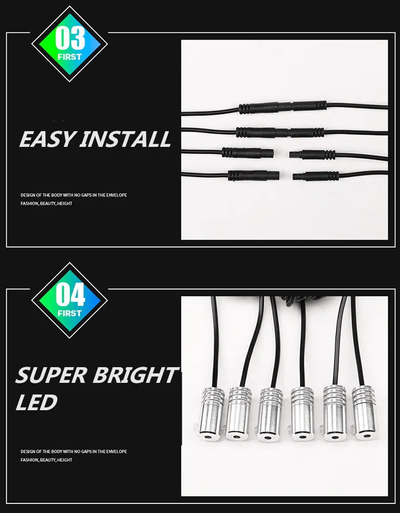 10 в 1 RGB светодиодный светильник для автомобиля, несколько режимов, украшение интерьера, гибкая неоновая лента, пульт дистанционного управления/Управление с помощью приложения для телефона