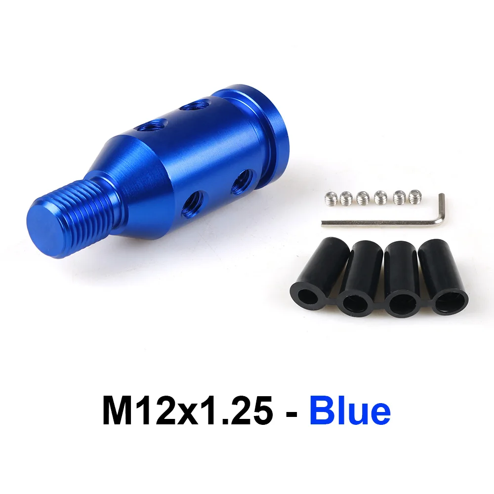 M12x1.25 BLUE Для M10x1.5/M12x1.25 резьба автомобиля ручной переключения передач адаптер для ручки из алюминиевого сплава - Цвет: M12x1.25 BLUE