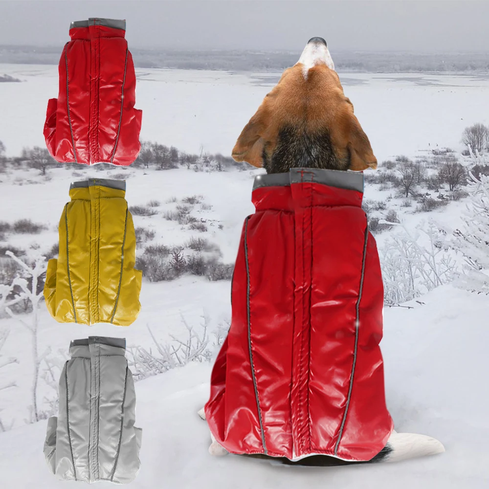 

DIDIHOU Dog Clothes for Small Dogs Winter Warm Puffy Waterproof Pet Coat Jumpsuit Reflective Pet Snow Overalls Boy Girl Dog