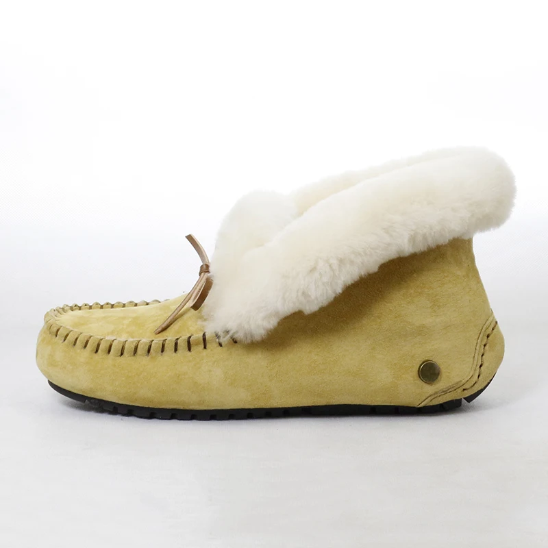 Женские нескользящие ботинки из натуральной кожи на натуральном меху|snow boots|leather