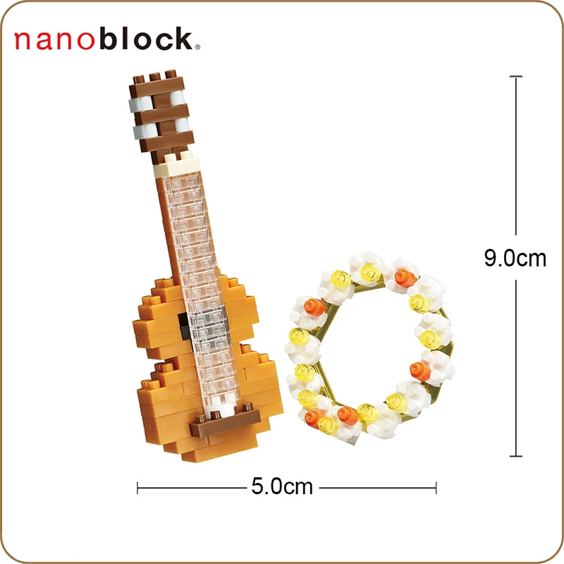 NANOBLOCK Гавайские гитары укулеле мини кирпичи головоломки 120 штук NBC-206 музыкальный инструмент