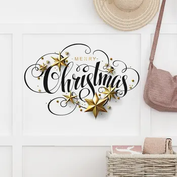 

Fast Shipping 2020 Christmas Wall Stickers Self Adhesive Merry Christmas Refrigerator Stickers Removable Decorative Decal