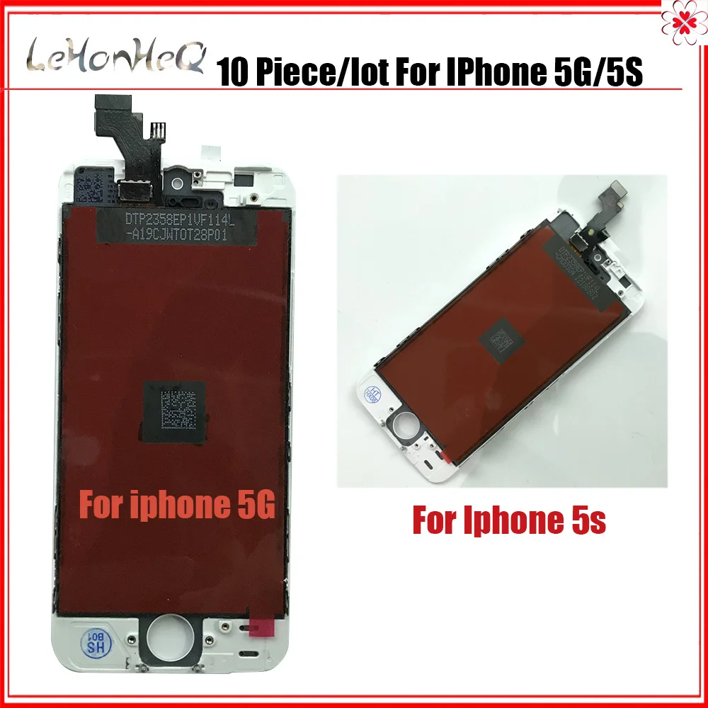 10 шт./лот AAA Качество для Apple Iphone 5 5C 5S ЖК-кодирующий преобразователь сенсорного экрана в сборе для Iphone 5 5C 5S Замена ЖК-дисплея