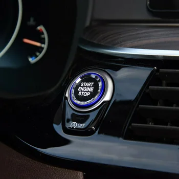 

Start Engine Button Switch Stop Cover Crystal Front Non-fading Trim Blue