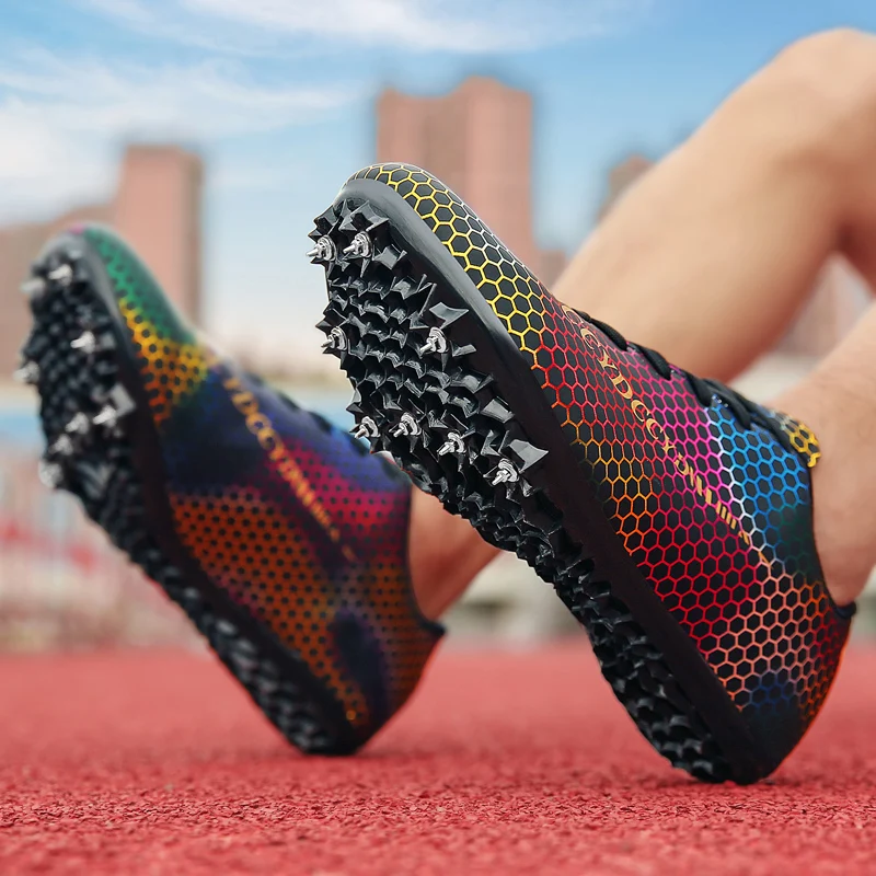 

Track Shoes Spikes Mens Womens Distance Running Sneakers Athletic Sprinting Track and Field Racing Shoes with Spikes Boys Girls
